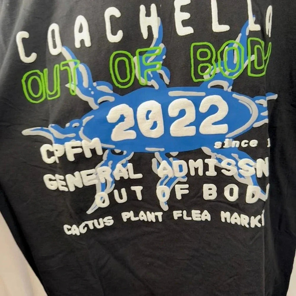 NWOT Cactus Plant Flea Market x Coachella 2022 T-Shirt Short Sleeve Black XL - Picture 4 of 6
